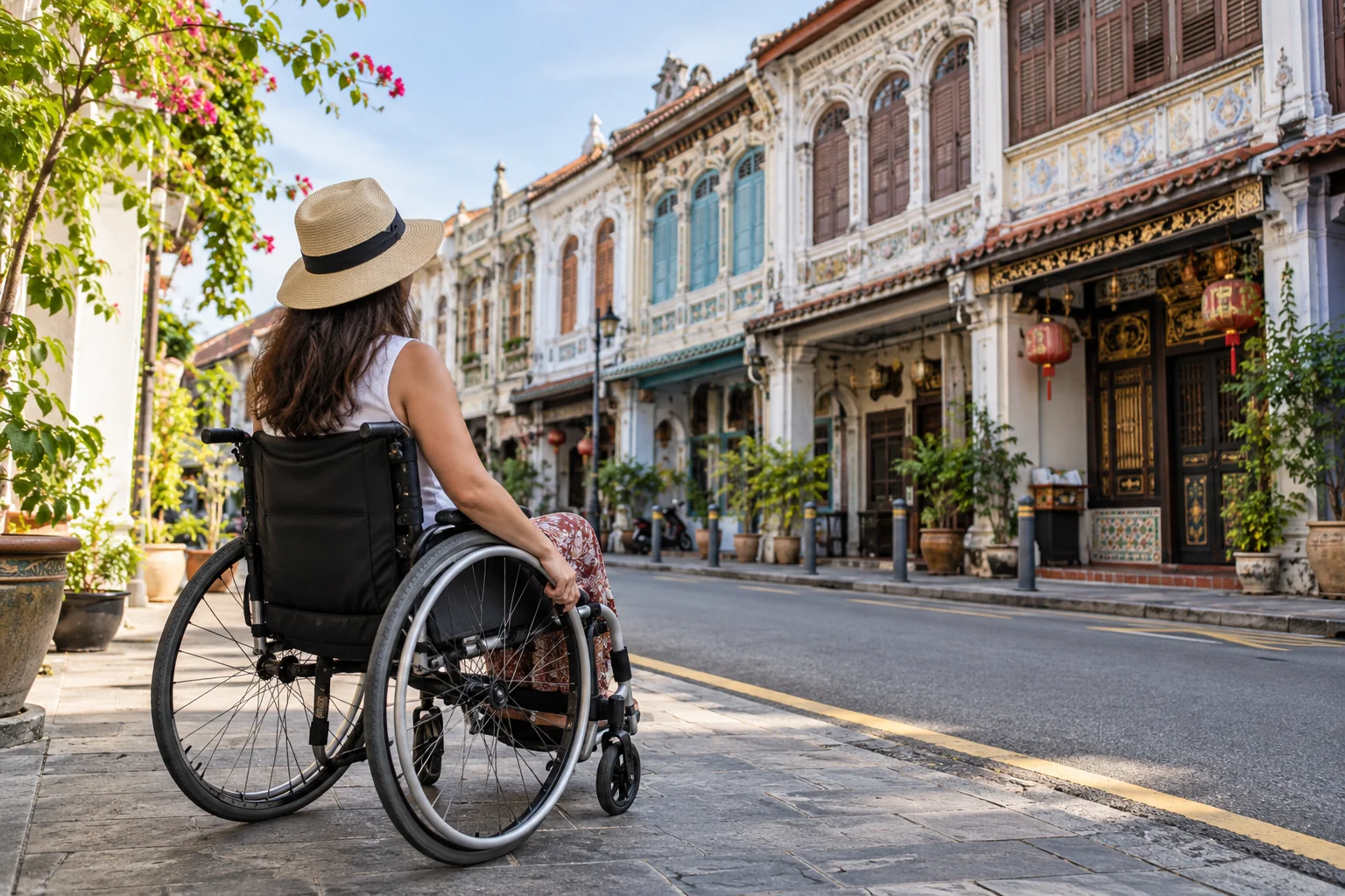 Wheelchair tourist at George Town, Penang